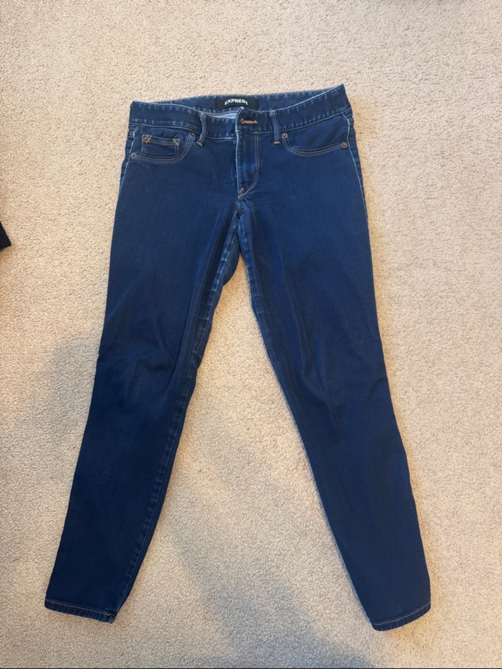 Express Women's Navy Blue Skinny Jeans